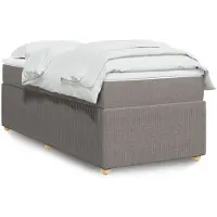 vidaXL Lit boxspring avec matelas Taupe 100x200 cm Tissu