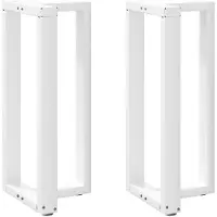vidaXL Pieds de table de bar en T 2 pcs. Blanc 50x35x(90-91) cm Acier