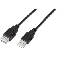 Aisens A101-0015 - Câble d'extension USB 2.0 (1 m, convient pour jeux de console/appareils photo numériques/webcam/webcam/imprimante/souris) couleur noir
