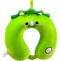 Puckator Oreiller de voyage dinosaure, Coussin de voyage, Vert