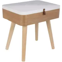 Home Deco Factory Table de chevet vintage Elin - L. 40 x H. 54 cm - Blanc