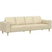 vidaXL Canapé de salon Crème 250 x 77 x 76 cm Polyester