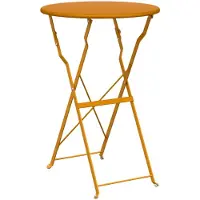 vidaXL Table de bistrot Moutarde Ø 50 x 71 cm Acier thermolaqué
