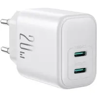 JOYROOM Wall Charger JR-TCF12, 20W, 3A, 2 x USB-C, White