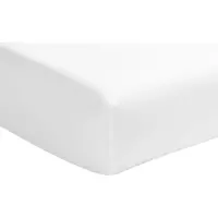 Essix Drap Housse Uni En Satin De Coton Blanc 140x200