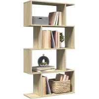 vidaXL Étagère séparatrice de pièce 4 niveaux chêne sonoma 70x24x129cm