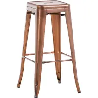 Décoshop26 Tabouret de bar chaise haute de comptoir style industriel en métal cuivré TDB10315
