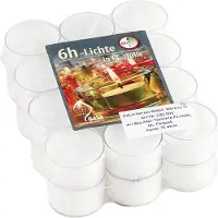 Gala Bougies à chauffe-plat pochette transparente Ø4cm 24pcs blanc (24 pcs)