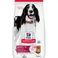 Hill's Pet Nutrition Science Plan Canine Adult Medium Lamb & Rice 18 kg nourriture pour chiens de taille moyenne agneau et riz + 2 boîtes de conserve et Ajax Spray GRATUITS