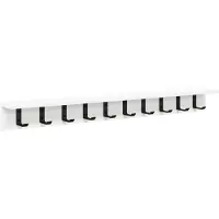 vidaXL Porte-manteau mural avec étagère Blanc 100 x 10.5 x 10.5 cm