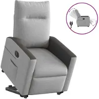 vidaXL Fauteuil relax avec releveur électrique Gris nuage Tissu