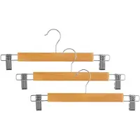 5 Five Set de 3 cintres à pinces classique bois et métal