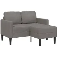 vidaXL Canapé 2 places avec chaise longue en L gris clair 125 cm Lin