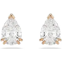 Swarovski Clous D'oreilles Stilla, Taille Poire, Blanches, Placage De Ton Or Rosé