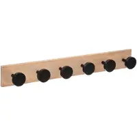 Decoratie Patère bois 6 têtes noir