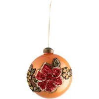 J-Line Boule de noël broderie fleur en sequins
