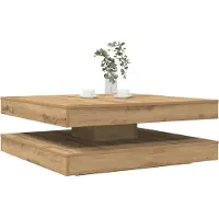 vidaXL Table basse pivotante à 360 degrés Chêne Artisan 90x90x34,5 cm