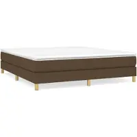 vidaXL Sommier boxspring brun foncé 180x200 cm Tissu