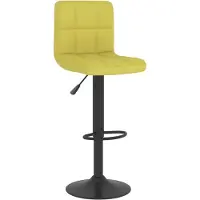 vidaXL Tabouret de bar Vert Tissu