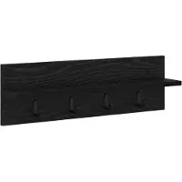 vidaXL Porte-manteau mural avec étagère Chêne noir 60 x 10.5 x 18 cm