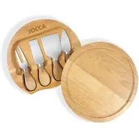Jocca Plateau à fromage avec 4 couteaux à fromage, Planche à découper, Marron