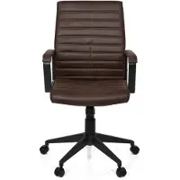 Hjh OFFICE Chaise de bureau LODGE simili-cuir marron foncé