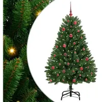 vidaXL Sapin de Noël artificiel avec 150 LED Vert 150 cm PVC et métal
