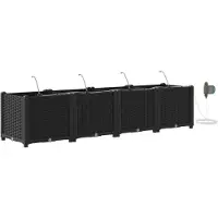 vidaXL Pots de jardin Noir 160 x 40 x 37.5 cm Acier