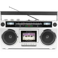 BigBen Interactive Blaster Portable Retro Cassette Player Fm Radio 15w Music Power Bluetooth Ac Power Portable Radio Clair