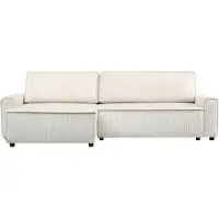 HABITAT ET JARDIN Canapé d'angle convertible et reversible en velours côtelé "Montaigne" - 3 places - Beige