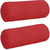 vidaXL Coussins D'accent 2 Pcs Rouge Ø 15 X 40 Cm Tissu