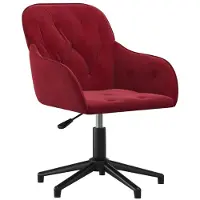vidaXL Chaise de bureau pivotante vin rouge velours