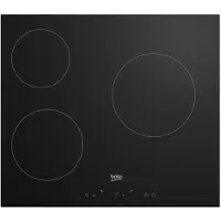 Beko HIC63400, Noir, Intégrable, 60 cm, Table de cuisson à induction avec zones de cuisson, En céramique, 3 zones de cuisson