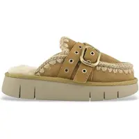 Mou pour femme. MU.FW531030A Sabots en cuir marron avec fermeture à boucle (39), 3 à 5 cm, Aucun, Casuel