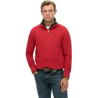 Superdry pour homme. M2014381A Sweat à demi-zip Preppy rouge (S), Casuel, Coton