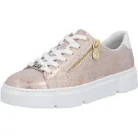 Rieker Chaussure à lacets 'Sportlicher Schnürschuh Damen N5917 90 Kunststoff (Synthetik) in beige' beige