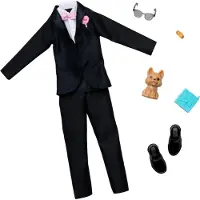 Mattel Clothes Groom Fashion Pack pour Ken Doll le jour du mariage Tuxedo avec accessoires pour un look complet