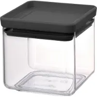 Brabantia 122309 jar Square Plastic Black, Transparent
