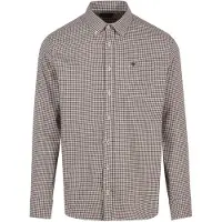 Fynch&Hatton Chemise brun foncé / blanc