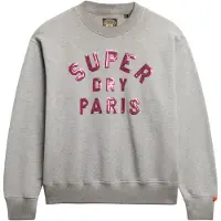 Superdry Embellished Varsity Loose Sweatshirt Gris L Femme