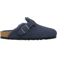 Birkenstock - Sabots chauds et doux - Boston Shearling Leather/Suede Regular New Navy en Cuir - Taille 43