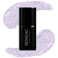 Semilac Vernis à ongles gel hybride UV Crushed_ICE avec lampe UV/LED, couleur 492 Icy Lavender Bliss, 7 ml