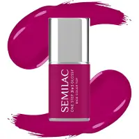 Semilac One Step 3in1 Glossy vernis à ongles gel teinte 595 Bright Purple 7 ml