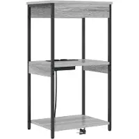 vidaXL Table de nuit avec station de chargement Sonoma gris