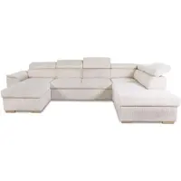 Sonstiges Canapé d'angle panoramique DAYTONA, 5 à 6 places, tissu Lincoln Pearl, avec espace de rangement, L 326 x H 94 x P 216 cm