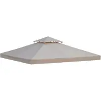 Outsunny Toit de Remplacement pour pavillon de Jardin Toile de Rechange pour pavillon tonnelle Tente 3 x 3 m Beige