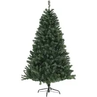 HOMCOM Sapin de Noël artificiel 180 cm arbre de Noël avec support en acier, 1 000 branches ignifuges décoration de Noël effet réaliste, vert