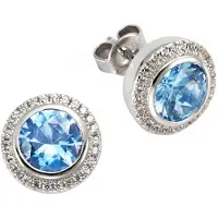 Celesta Boucles d'oreilles bleu / gris argenté
