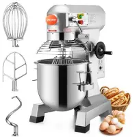Vevor Mélangeur de Pâtisserie Professionnel 1100W à 3 Vitesses Mélangeur Commercial Robot de Cuisine en Acier 30L avec Tige de Mélangeur de Protection Contre les Eclaboussures