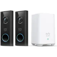 Eufy security S220 2K Draadloze Video Deurbel 2 stuks + HomeBase 2 - Bundelvoordeel (Sans fil, WiFi)